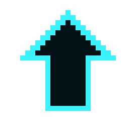 [8e2071] Neon Blue Pixel Arrow