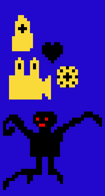 [5e467c] -he summons a projector and a thing for the reel- Finally... I can end my suffering... I can free my soul... Goodbye, Ink Demon. 100 years of Bendy is enough. -uses a giant inky hand to place the reel in the thing, and turns on the projector, while facing the tv- 