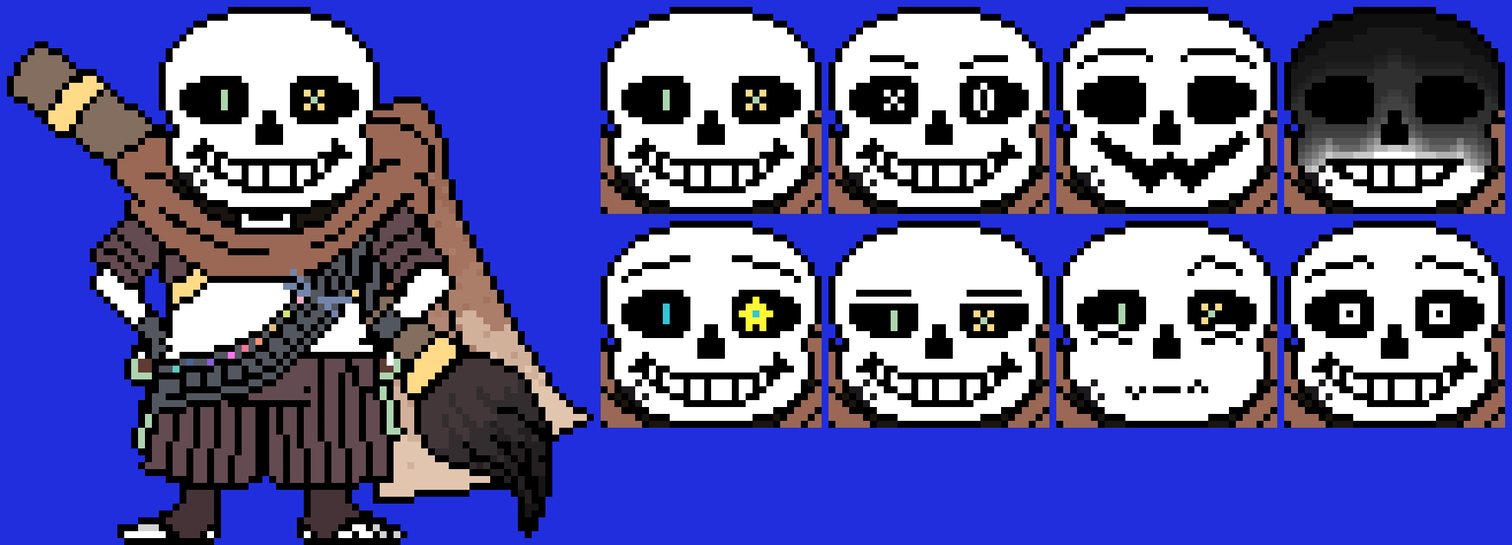 "Ink Sans | The [again] possible 2020 version of him... Face palette, now included... Free to use and edit... Just leave credit... -Terrie