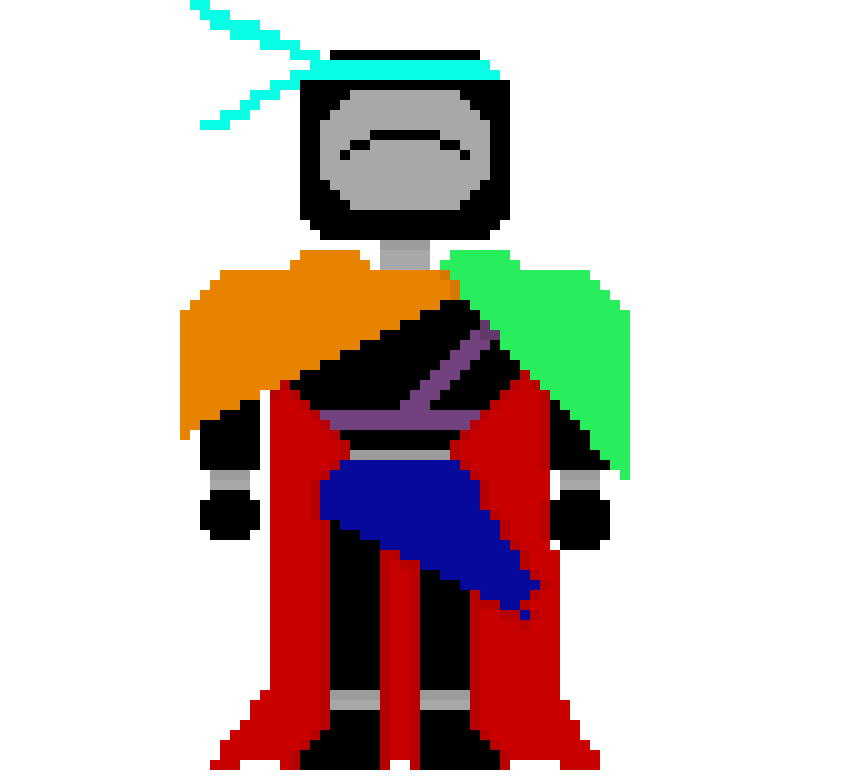 [2fcb16] *He Continues humming while shineing his Javelin,Still walking*
