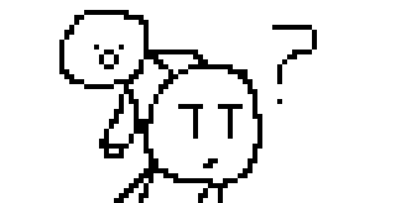 [806987] ( top one points at pink robot looking thing ) " whats dat "
