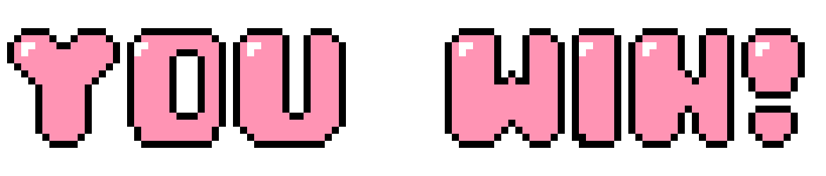 [05deeb] You win! Game over pixel transparent