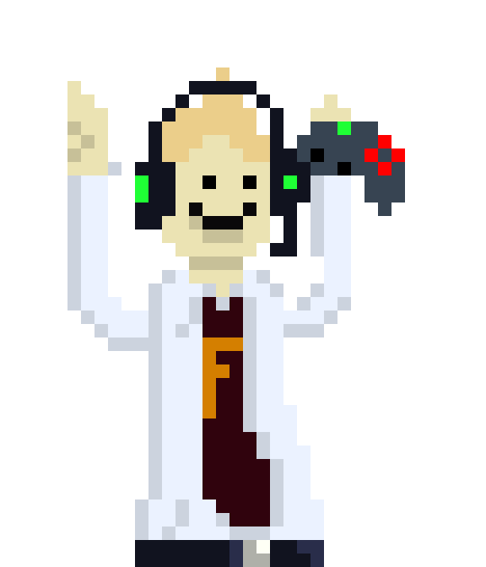 [9664c4] The happy guy gamer white with a F and a gamepad