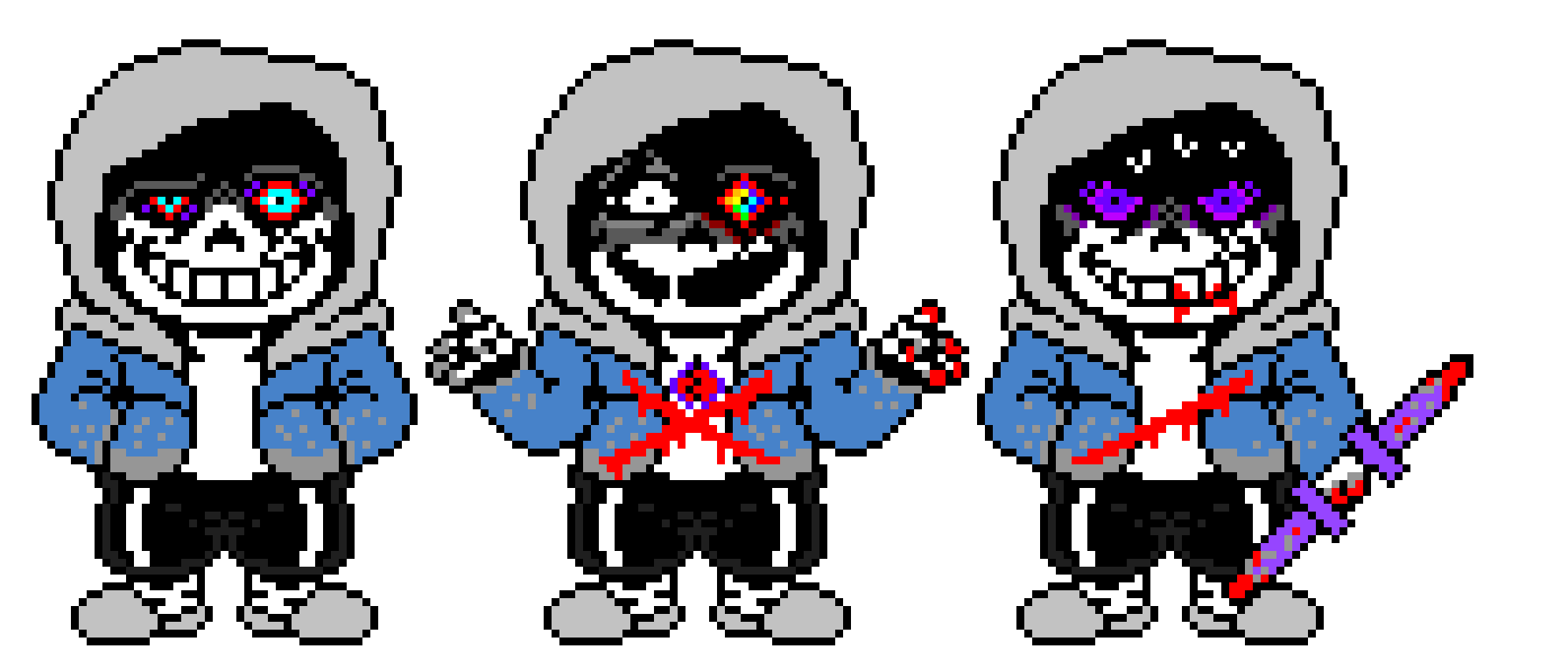 Dusttale Sans The Skeleton last breath Hardmode Battle Sprite. (V3)