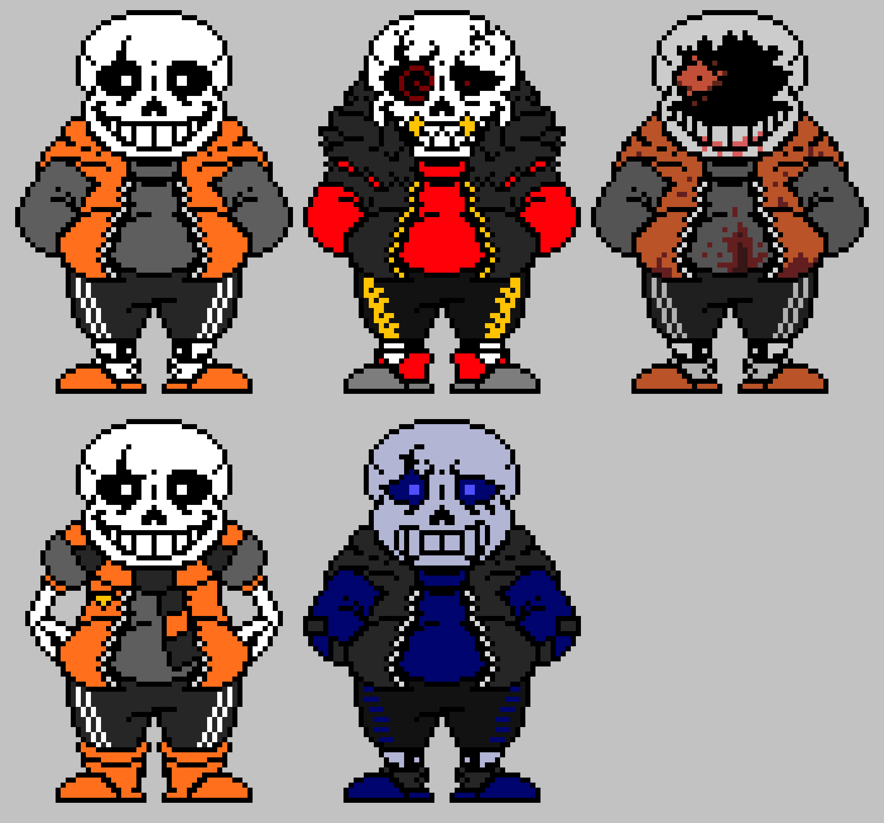 undertale: unhinged some aus sans v5