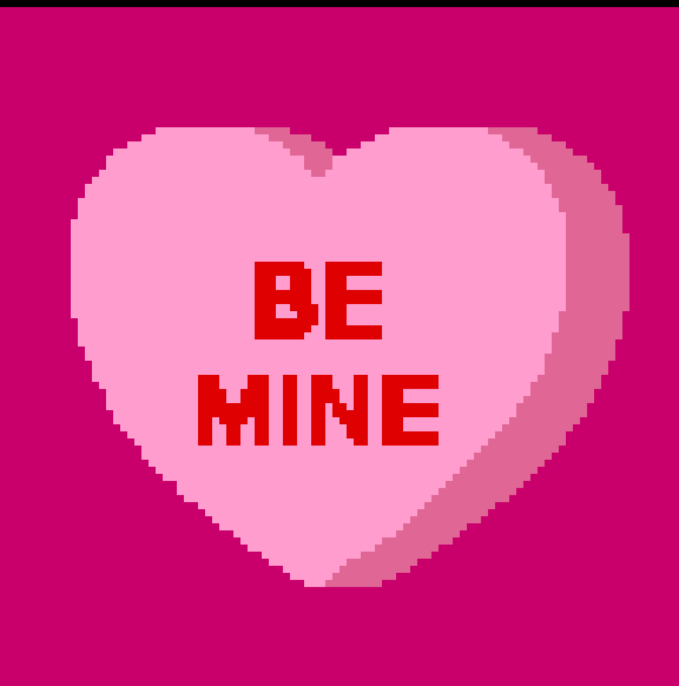 [6200ba] Pink "Be Mine Candy Heart (No Boarder)