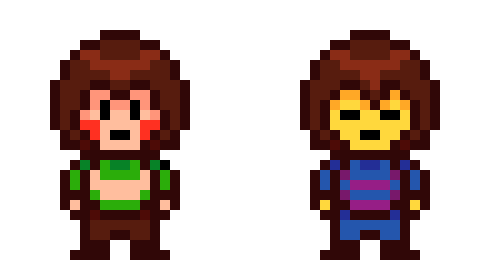 Frisk and Chara Custom sprites