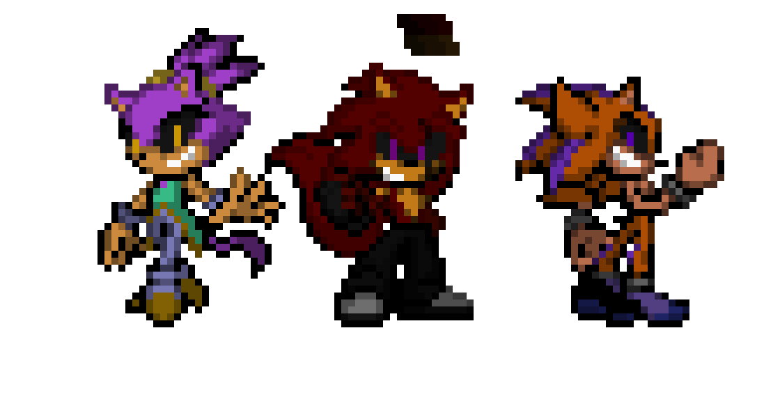 [6c26bc] Crimso the Hedgewolf, Lydia the Cat, and Indugor the Hedgehog - Sonic OC's (After "The Accident")