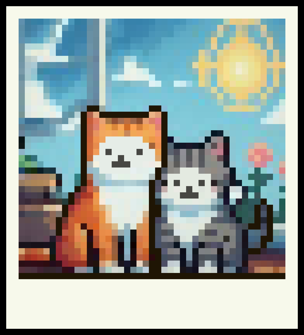 [cfe89f] PolaroidKitty FriendsBG