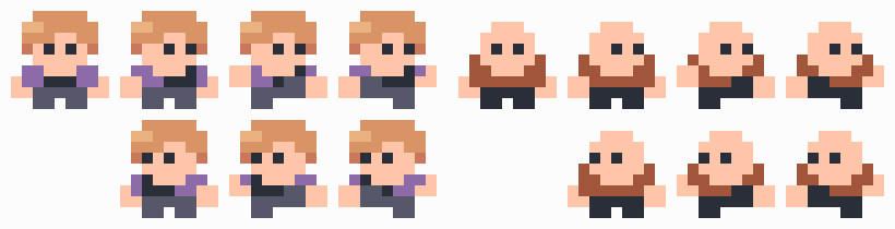 very small man walk cycle