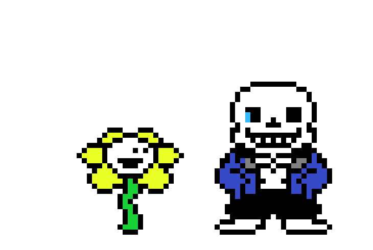 [52b18a] sans and flowey