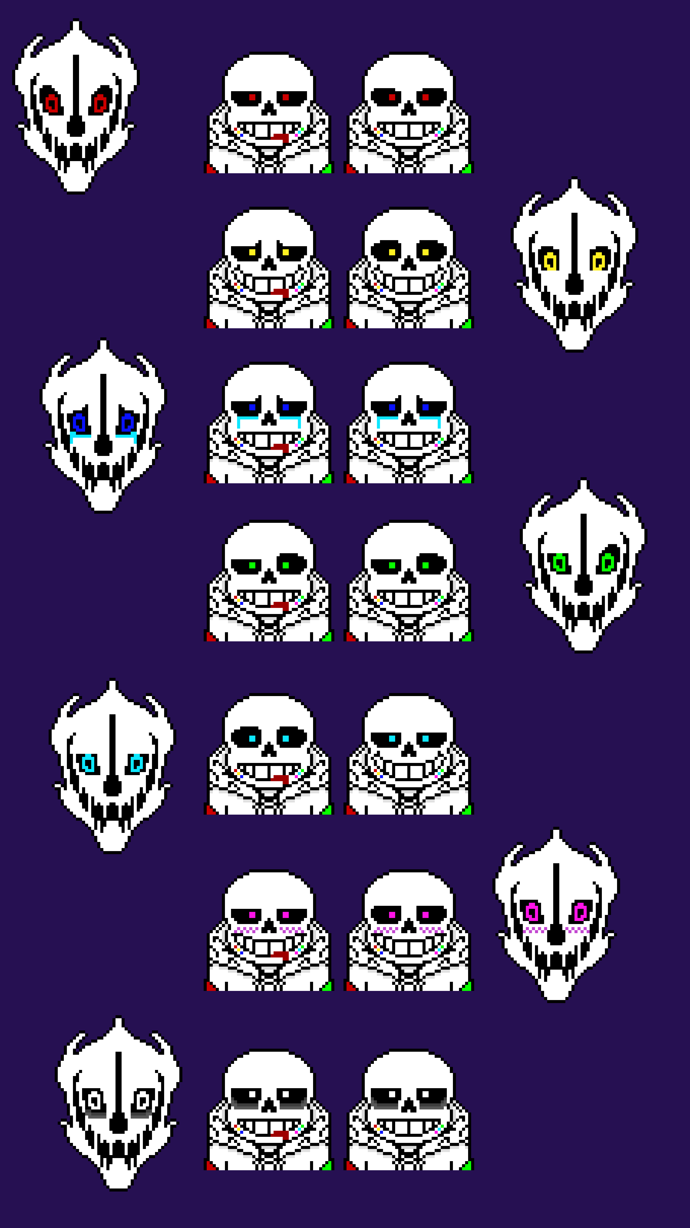 [0ae1f1] Multiverse Sans emotions normal, hurt, and matching pet blaster