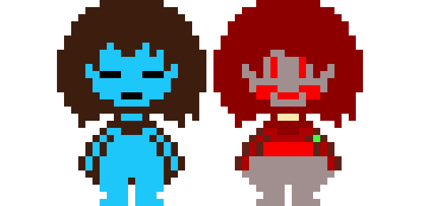 [7d9198] Frisk and Chara by Luna [King Squid Edit]