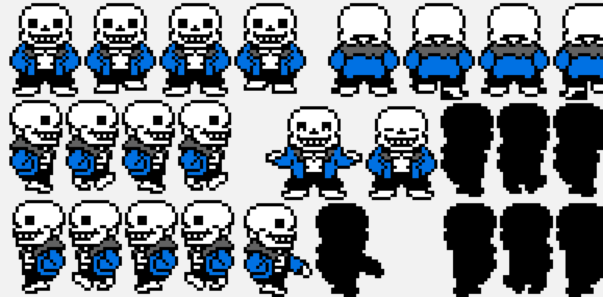 [92b4bf] UnderTale - Sans sprite sheet(isaac)