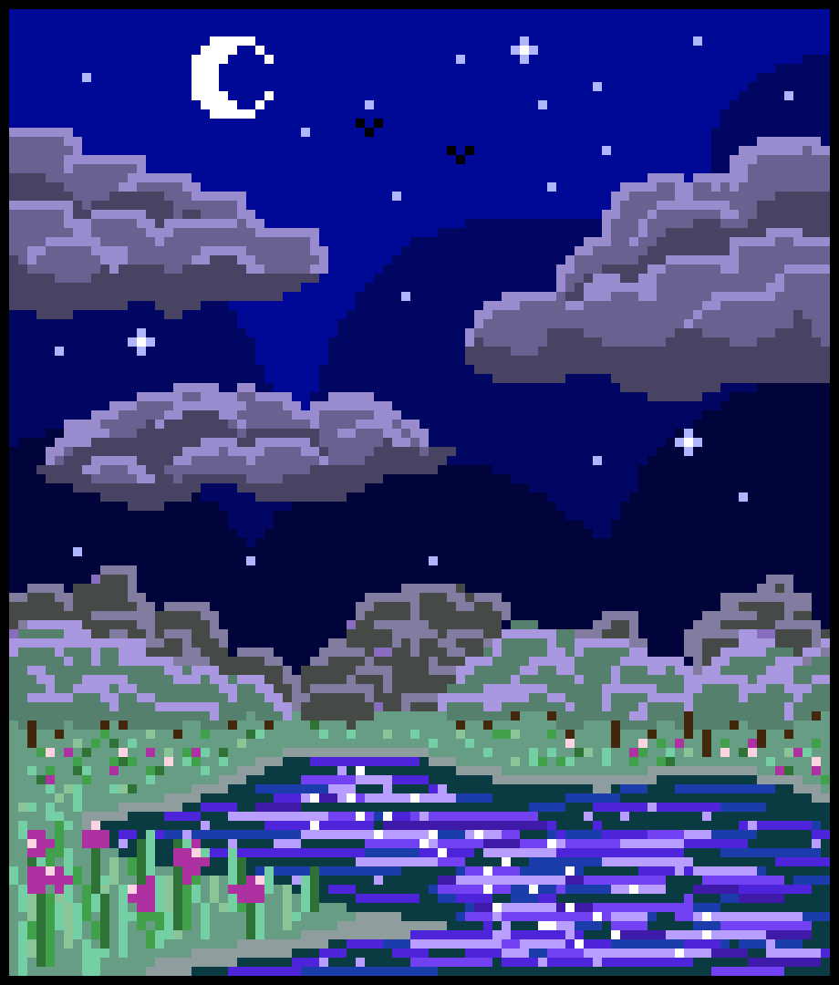 [e0d020] Lake - Night