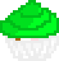 [9664c4] Green Neapolitan Cupcake