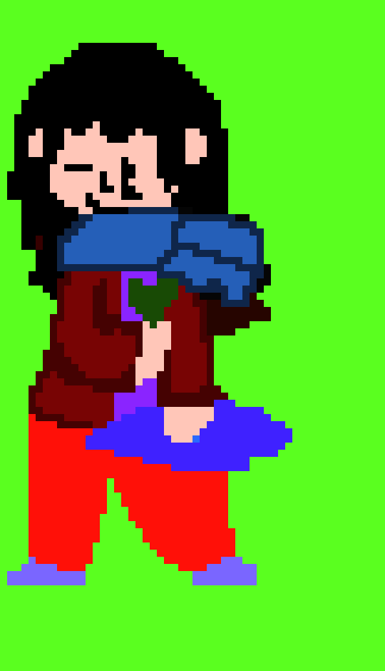 [904ba9] looks at frisk ho hey frisk been awhile since I seen u whats wrong why are u looking so sad and were chara
