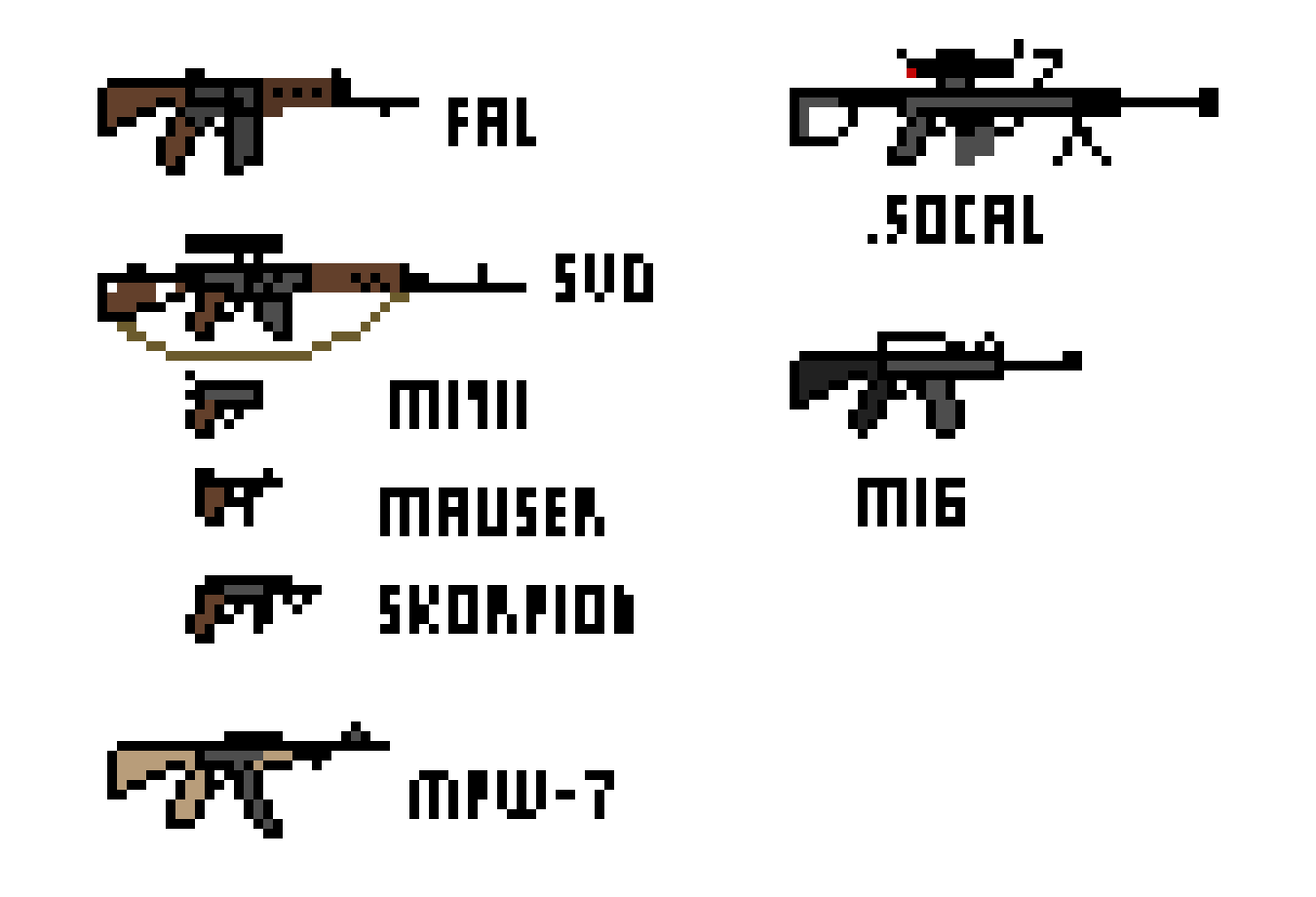 so many weapons