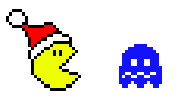 pacman and blue ghost