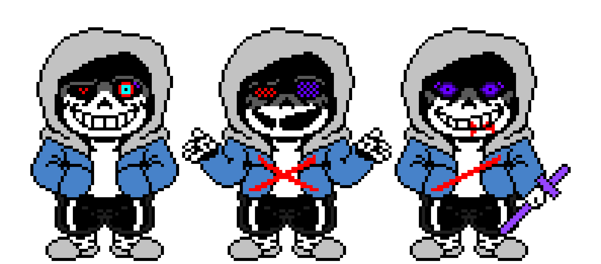 Dusttale Sans The Skeleton last breath Hardmode Battle Sprite.