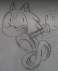 [d3c520] (( It took me a moment to take a picture of it, but I drew Sonic on a table :D (I donow why I drew him scared tho.) ))