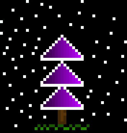 [4f6be0] Starry Night w/ purple tree & simple grass