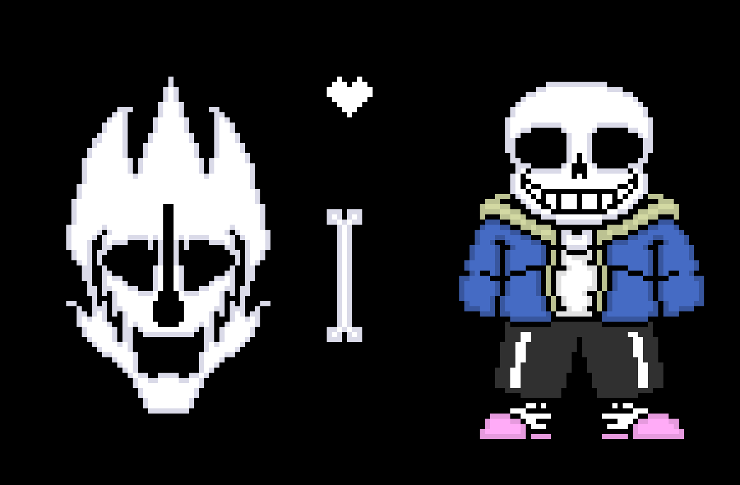 sans, gaster blaster, soul and bone base-hhs