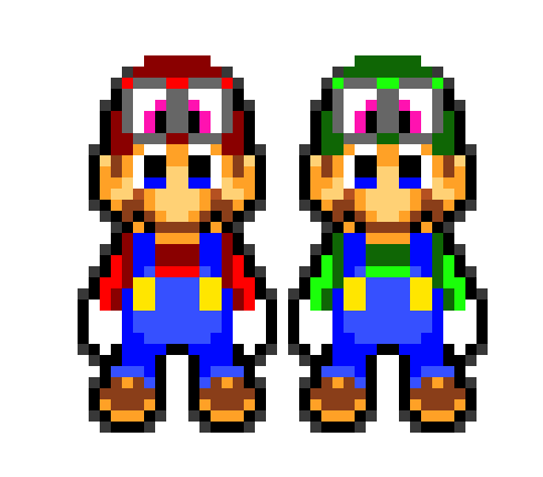 Super Mario Odyssey pixel bros