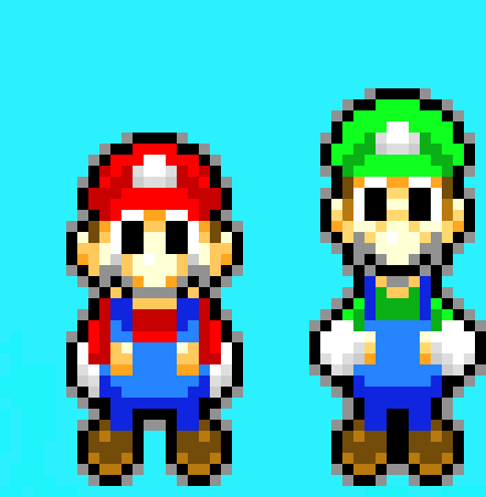 [9664c4] Mario and Luigi Pixel art