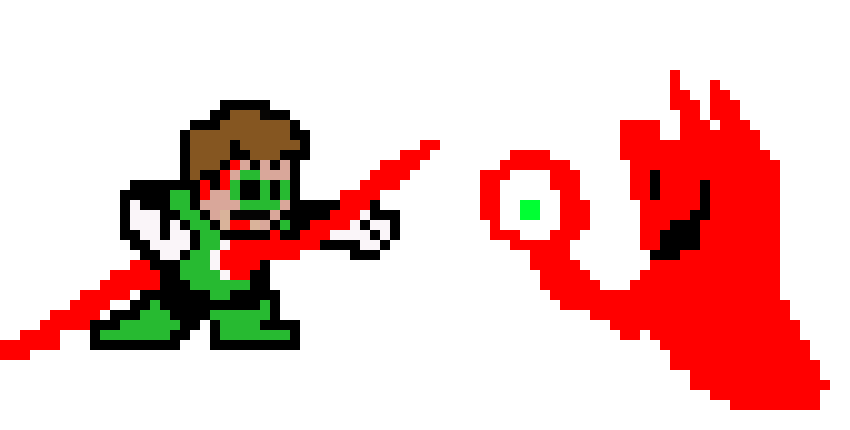 [9664c4] GREEN BETCH DIED FAILING TO STOP RED MAN FROM DESTROYING HIS CITY AND TAKING HIS GREEN ROCK