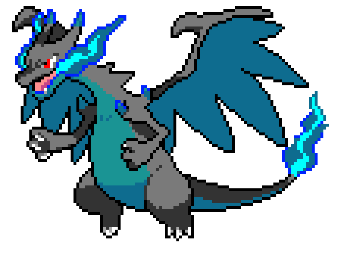 Mega Charizard X Pixel Art