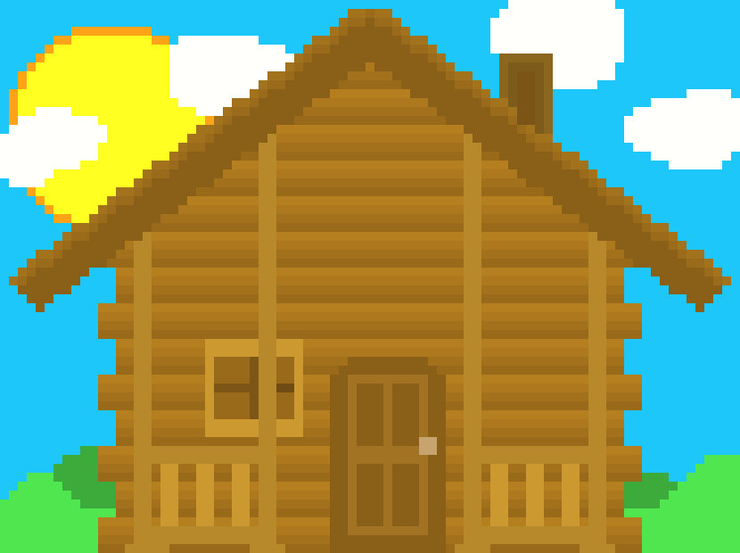 [bdda48] Log Cabin