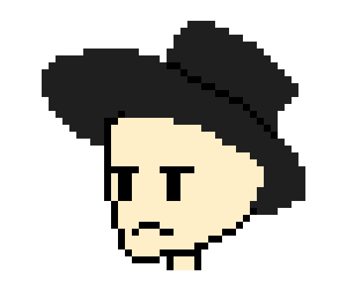 [852fa6] hat guy! haven’t drawn in a while, relearning pixel art!
