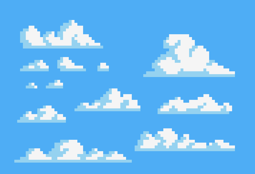 [472d28] Clouds pixel art