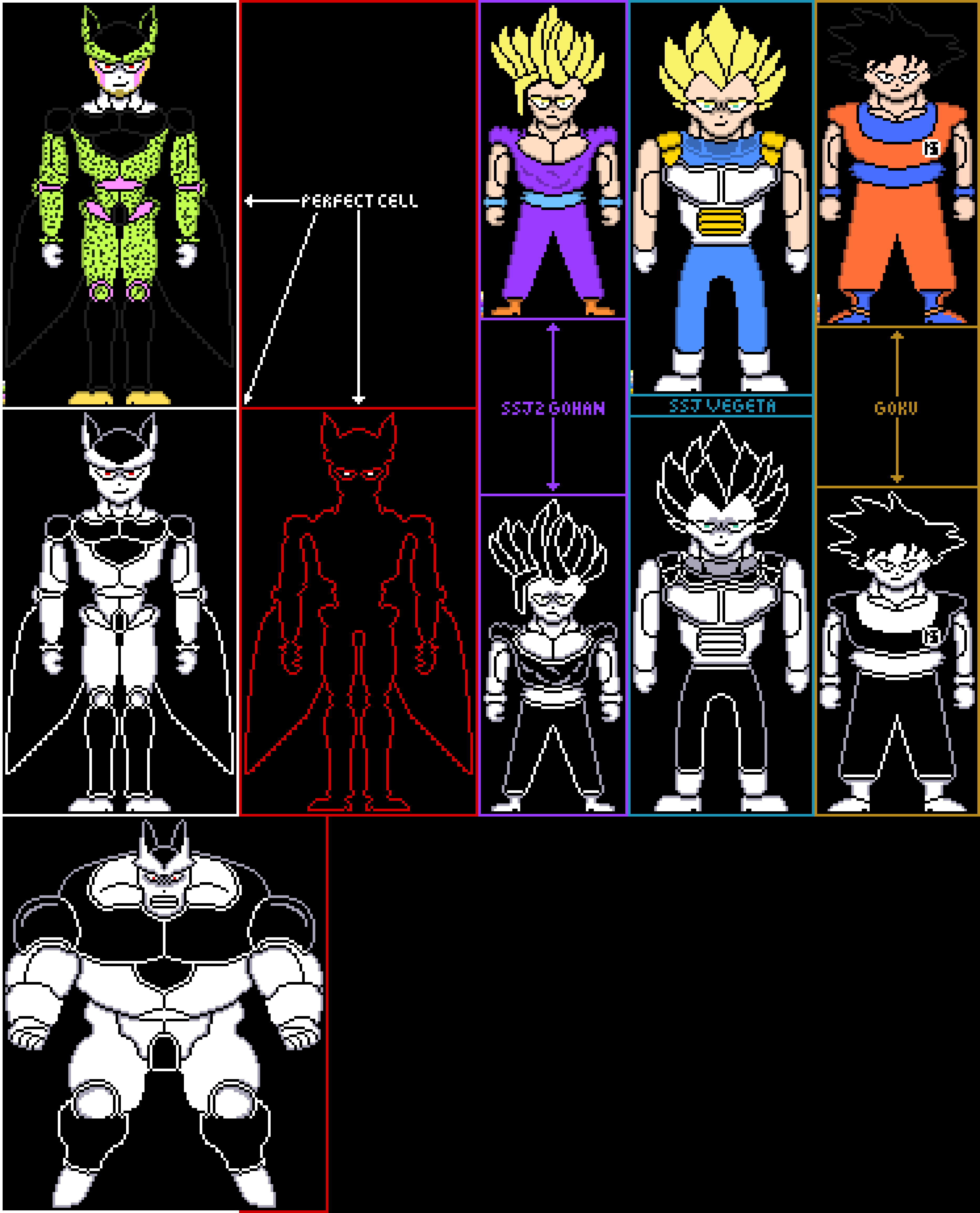 [8007cd] DBZ Sprite Sheet (Undertale Style)