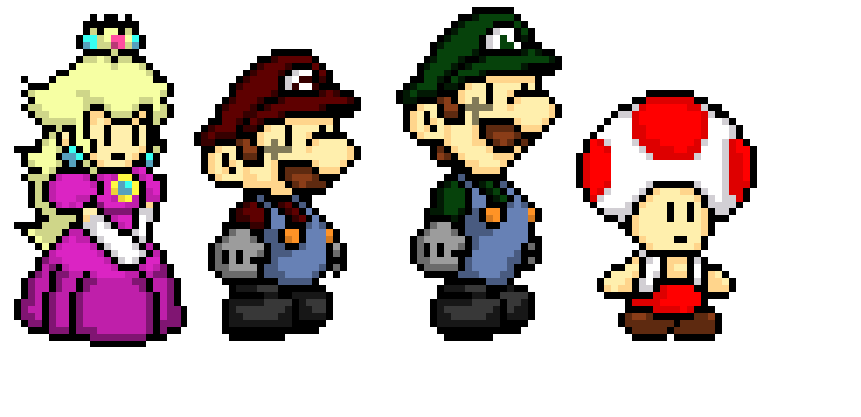 Peach, Mario, Luigi and Toad