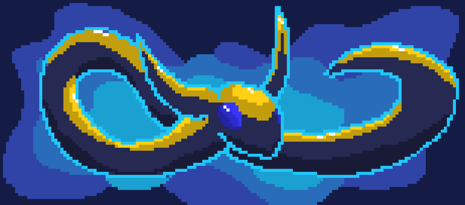 [f868dd] Pixel Water Snake Dragon(Gold form(RARE)