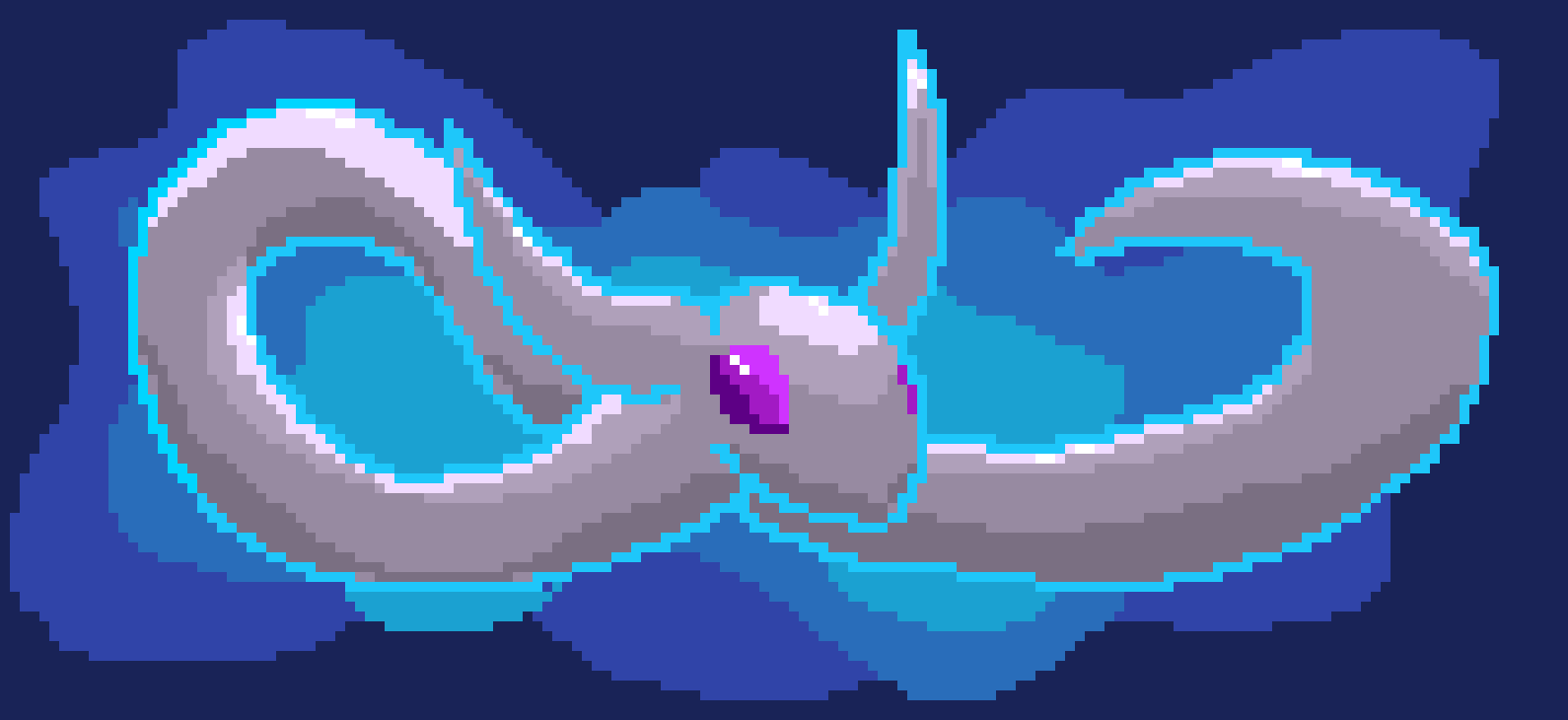 [f868dd] Pixel Water Snake Dragon (pearl form)