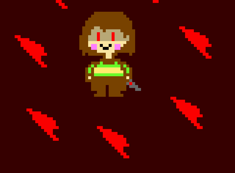 sends knives at the robot *