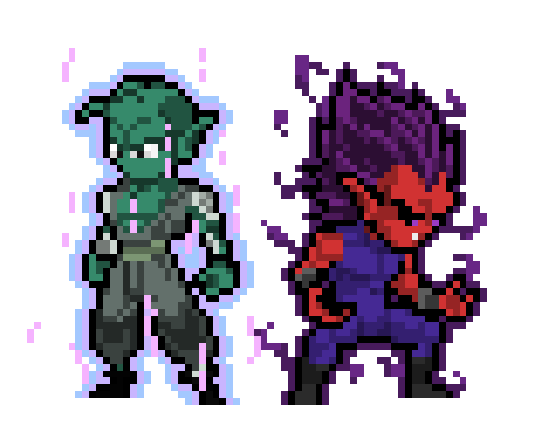 [6c26bc] Kamui the Namekian (UI Form) and Bardu the Demon (Ultra Ego Form) - DBZ OC's