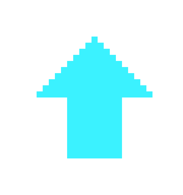 [8e2071] Neon Blue Pixel Arrow