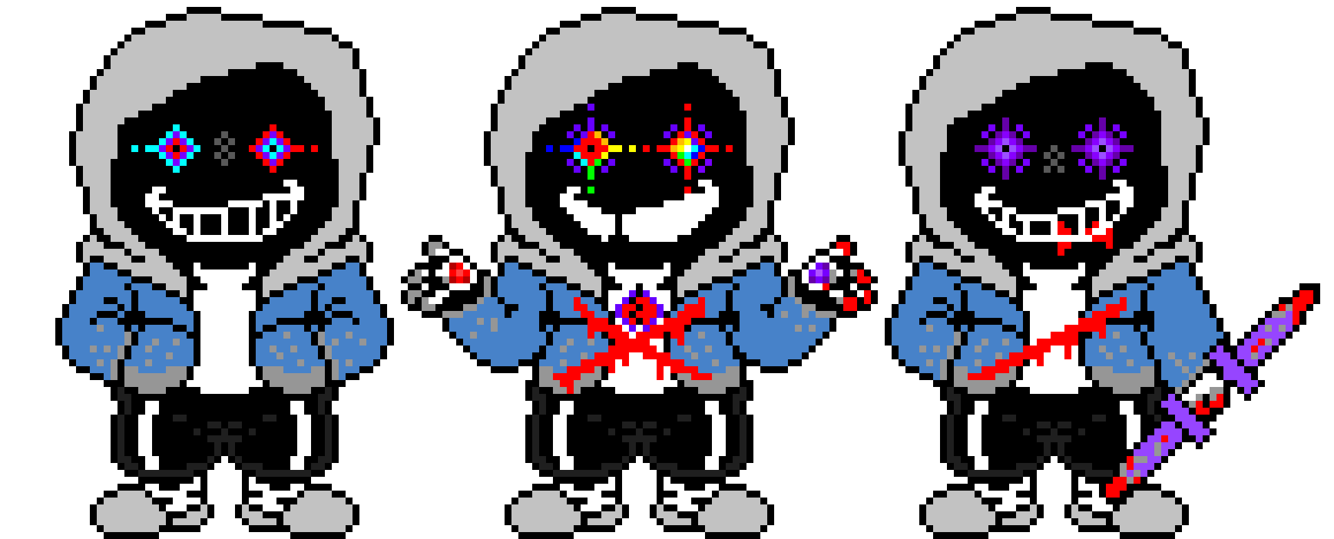 DustDust Sans The Skeleton last Hatred Hardmode Battle Sprite. (V2)