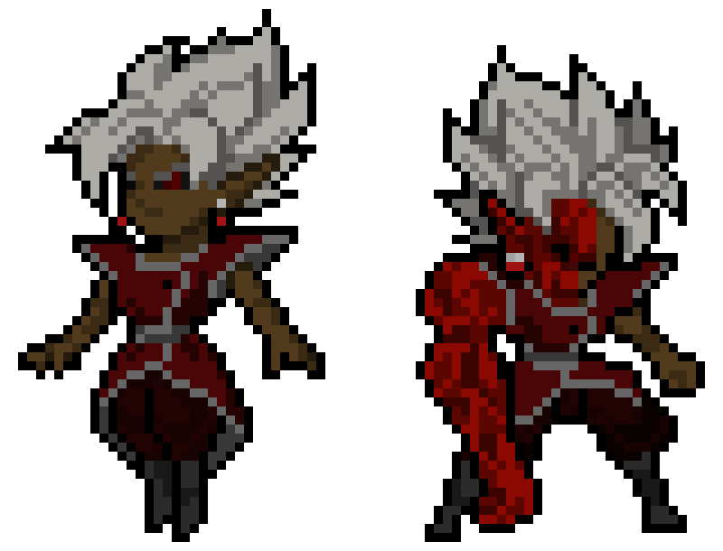 [6c26bc] Fused Bluudvik (Normal and Half-Corrupted Forms) - DBZ OC