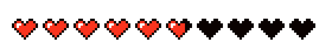 [3de3e6] Minecraft health bar. 
