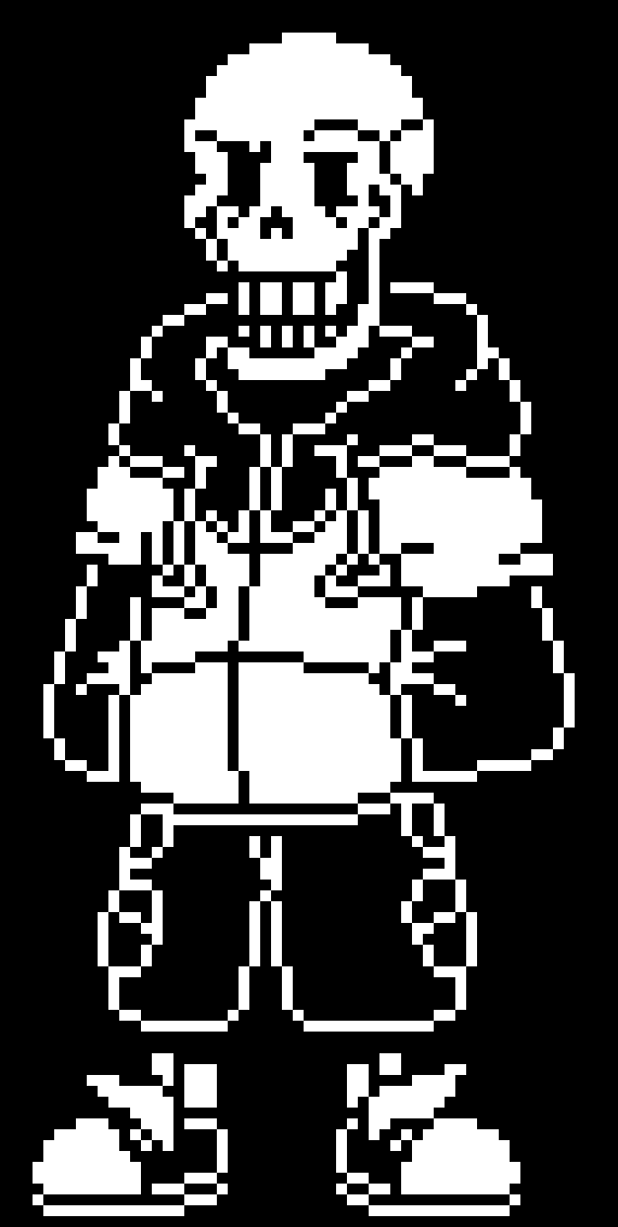 TS! UnderSwap Papyrus Battle Sprite. (Black and White only)