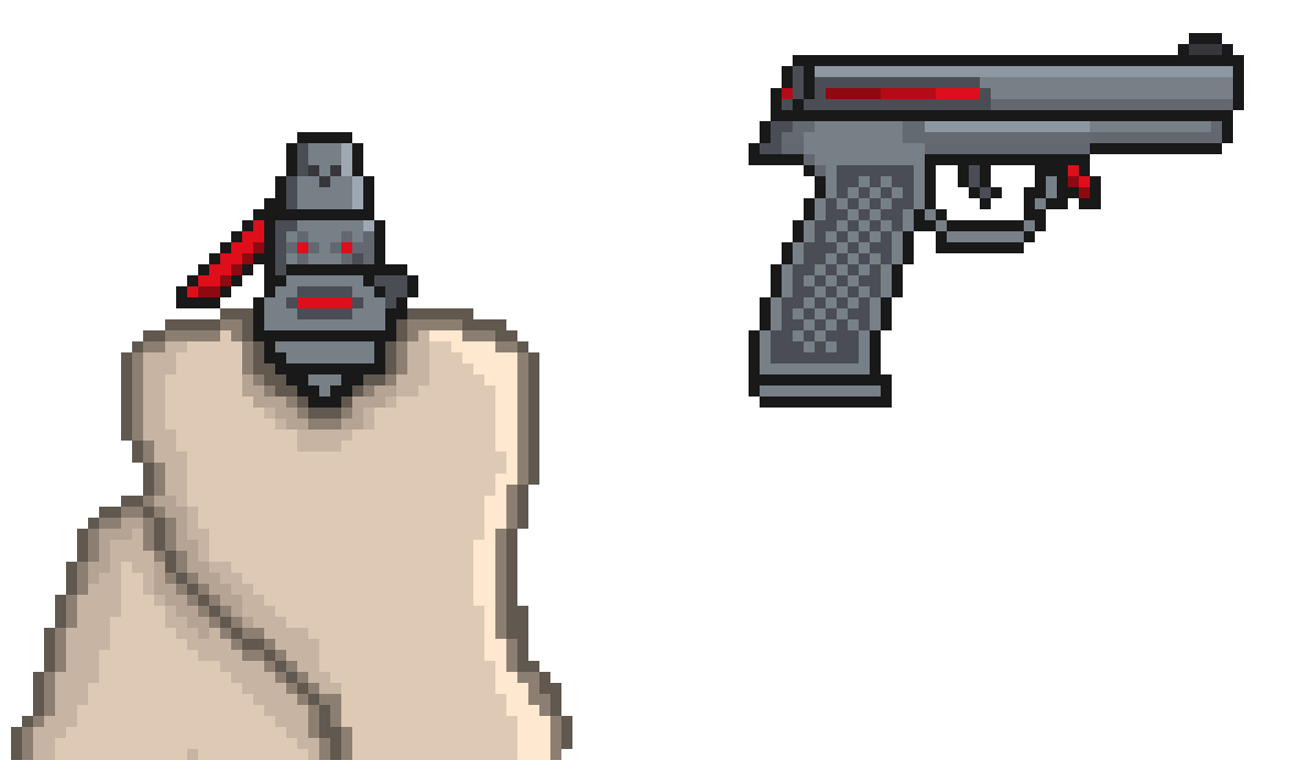 [2f8a54] Hands With Gun with model of gun