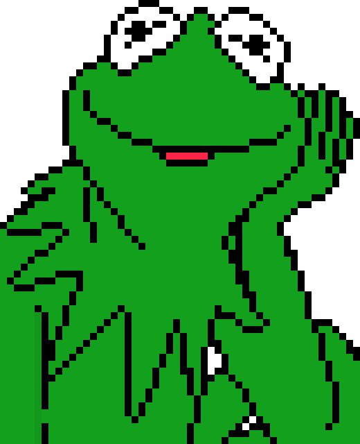 [9e2155] Kermit the frog pixel art
