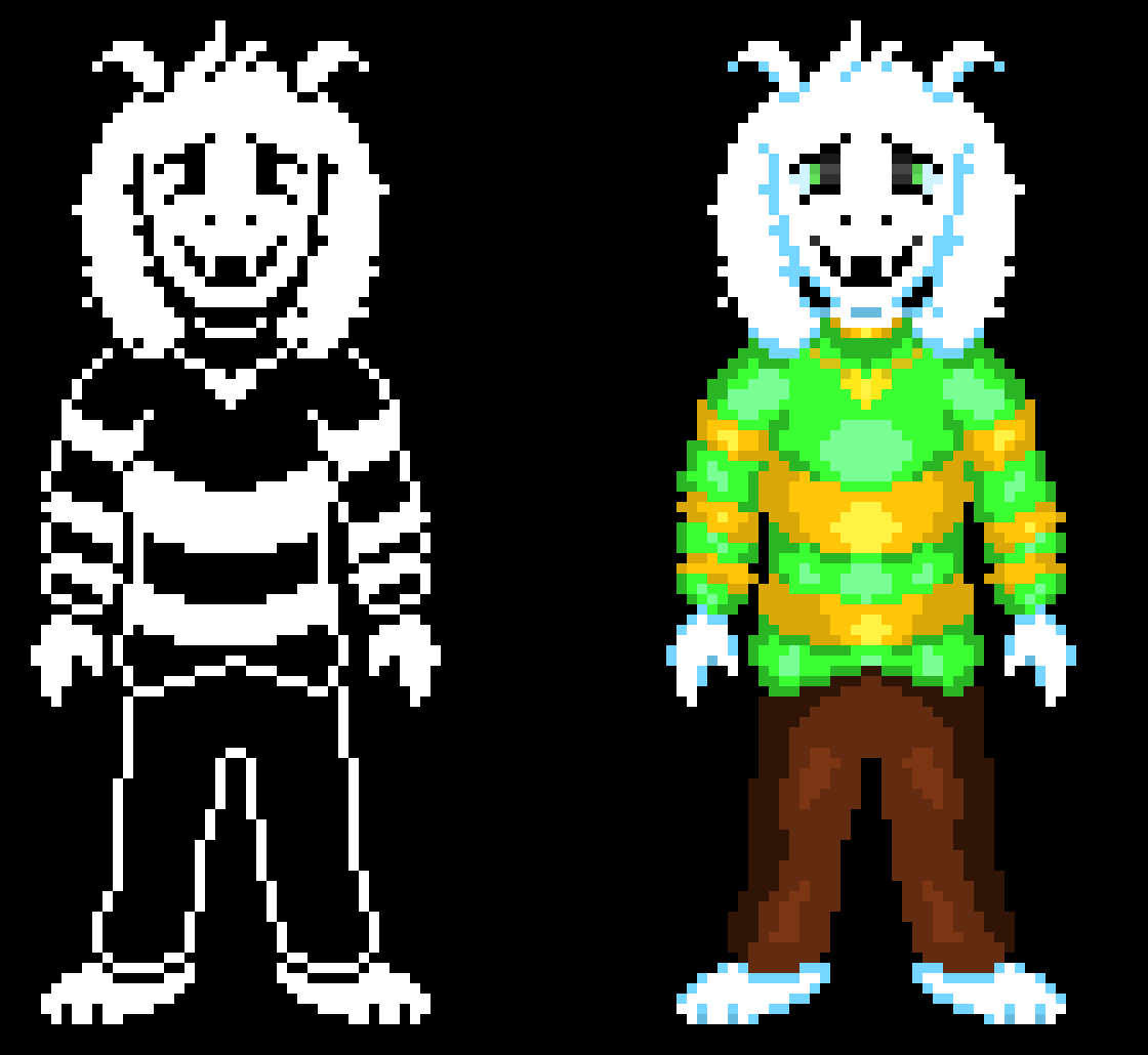 Asriel remade (4th anniversary) (also fish)