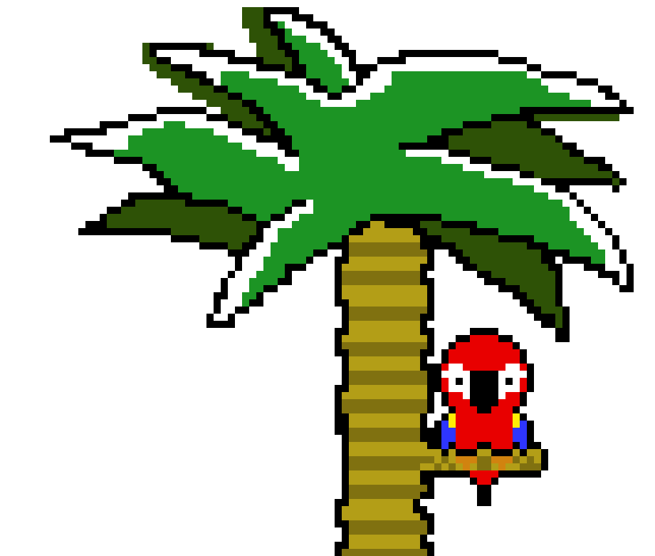 [9ffea9] loro y palmera