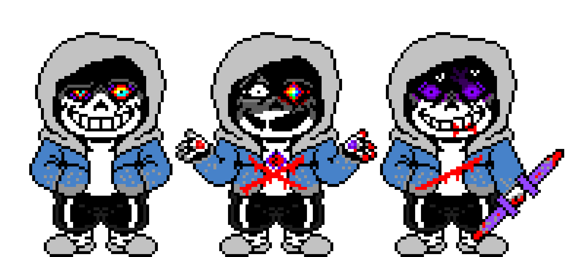 Dusttale Sans The Skeleton last breath Hardmode Battle Sprite. (V6)